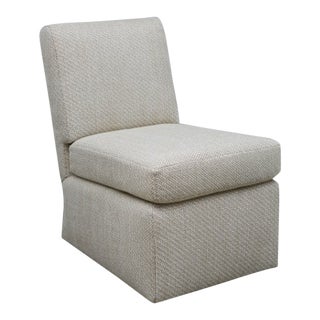 Modern Woven Fabric Custom Made Slipper Chair For Sale