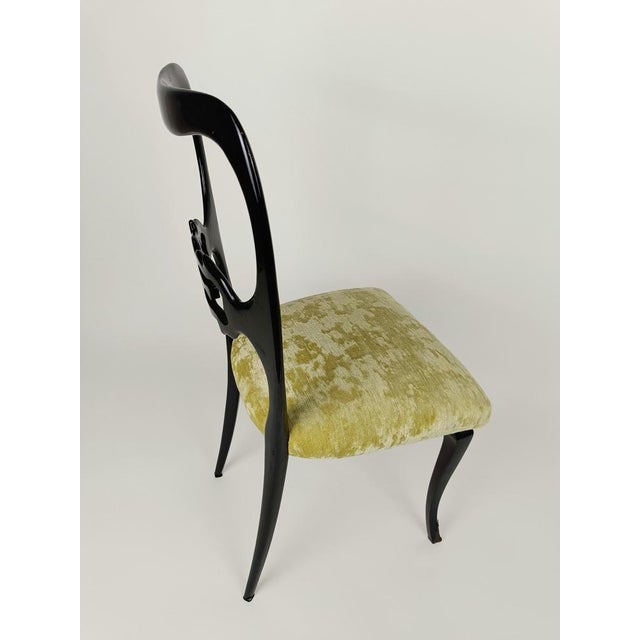 Wood Mid-Century Italian Chinese Chippendale Style Lacquered Chairs, 1950s, Set of 6 For Sale - Image 7 of 18