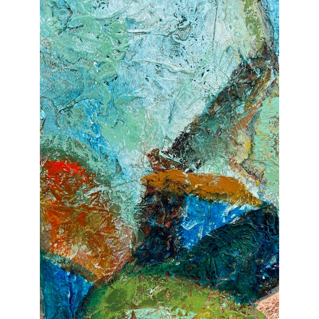 Contemporary "Crimson Solitude" Original Oil Large Painting by Sonia Gold For Sale - Image 3 of 11