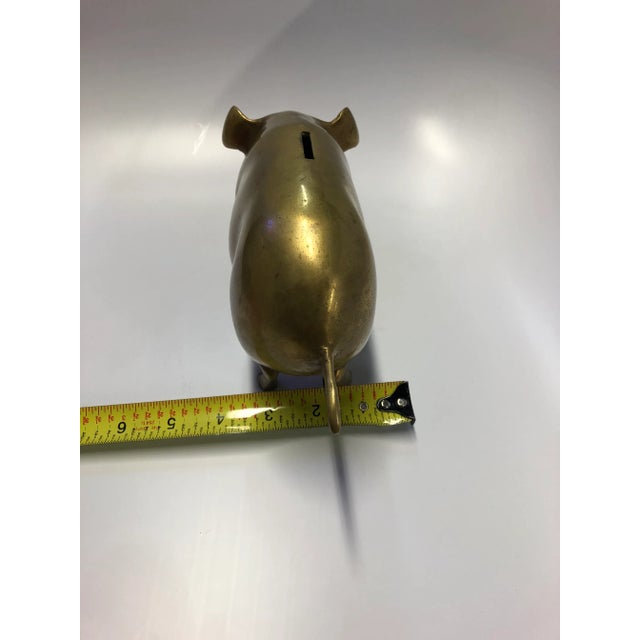 Mid Century Brass Piggy Bank For Sale - Image 9 of 10
