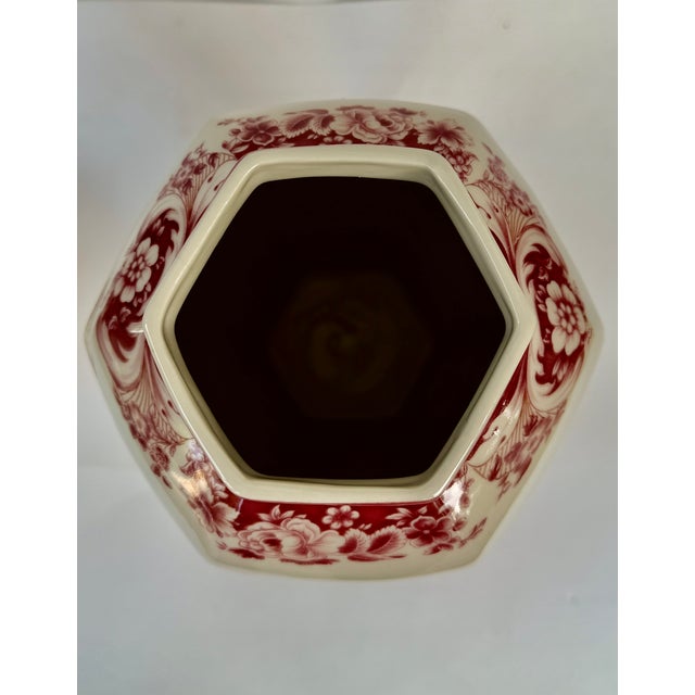 English Red and White Chinoiserie Transferware Porcelain Lidded Jar For Sale - Image 12 of 12