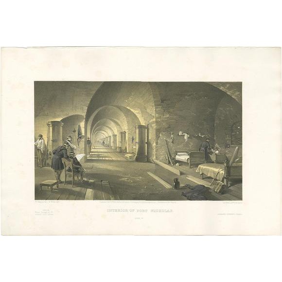 W. Simpson, Illustration of Fort Nicholas,, Crimean War, 1855, Print For Sale