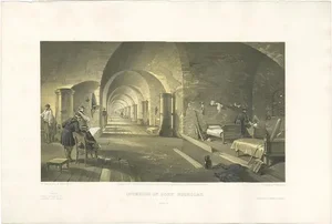 W. Simpson, Illustration of Fort Nicholas,, Crimean War, 1855, Print