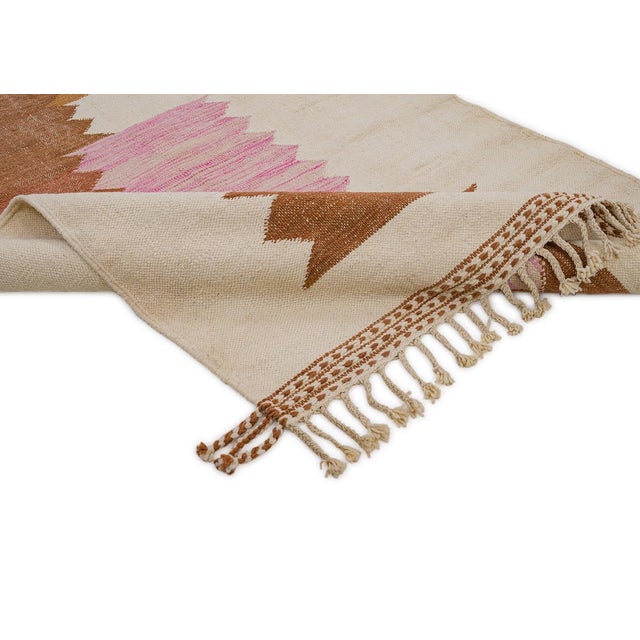 Contemporary Moroccan Flatweave Wool Rug by Azele Studio For Sale - Image 3 of 10