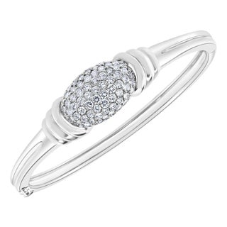2.5 Carat Diamond Bangle /Bracelet in 18 Karat White Gold 32 Grams For Sale