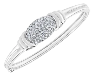 2.5 Carat Diamond Bangle /Bracelet in 18 Karat White Gold 32 Grams