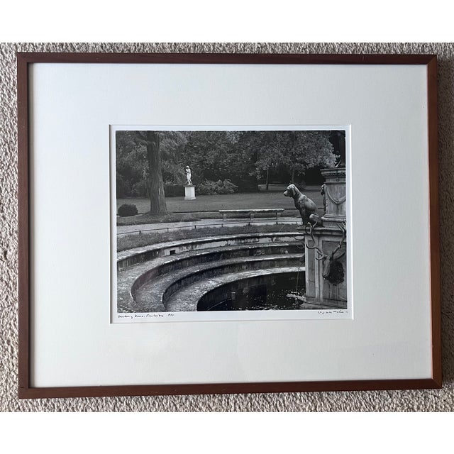 Wood "Garden of Diana-Chateau Fontainebleau"-Elizabeth Matheson Framed Photo-1991 For Sale - Image 7 of 7