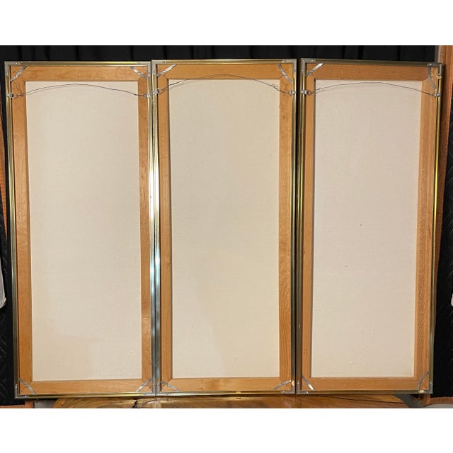 Vintage Rare Original Ben Cannon Triptych Coastal Oil Paintings For Sale - Image 6 of 6