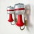 Mid-Century Modern Space Age Red Metal and Clear Ribbed Glass Wall Lights, 1970s, Set of 2 For Sale - Image 13 of 13