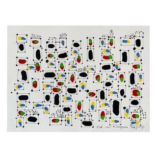 Andrzej Fogtt, Sky Above Kuraszewo, Tempera and Ink Drawing, 2003 For Sale