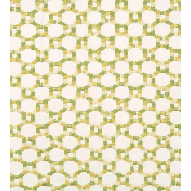 The House of Scalamandré Island Trellis Fabric, Green For Sale