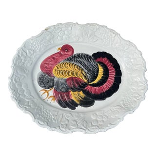 Vintage Turkey Platter Italian Stoneware For Sale
