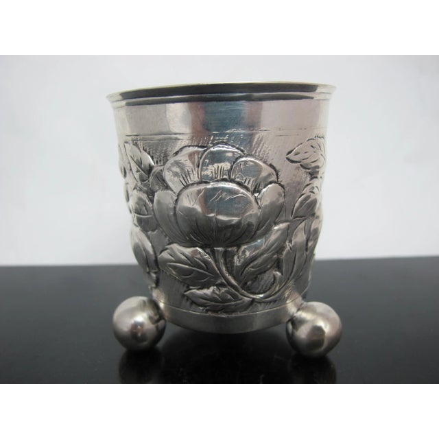 Frederick Fabritius Danish 18th Century Sterling Silver Repousse Floral Cup For Sale In Portland, OR - Image 6 of 6