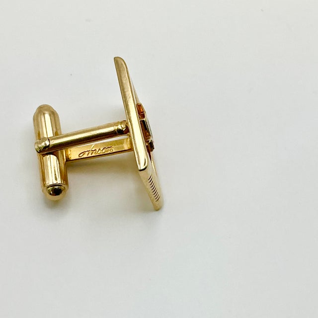 1950s Mid-Century Hollywood Regency Boho Chic “G” Initialed Cufflinks - A Pair. For Sale - Image 12 of 12