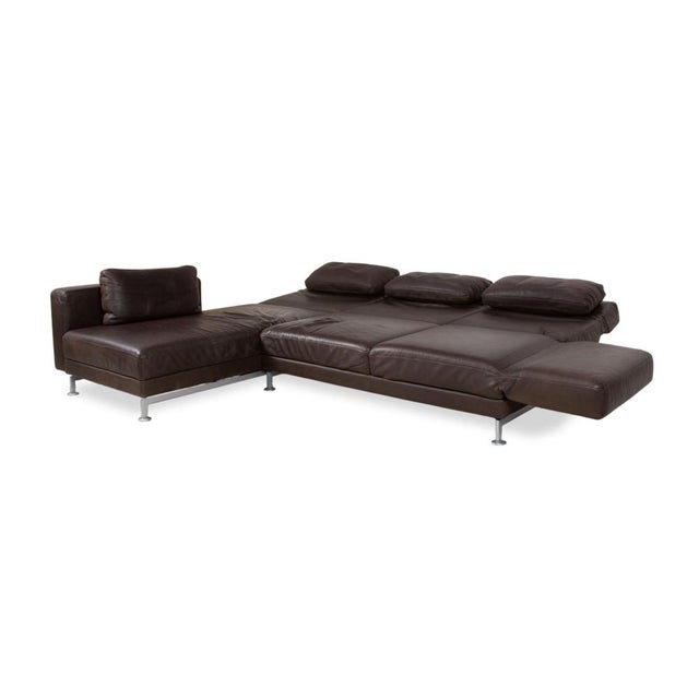 Moule Leather Corner Sofa in Brown Chrome with Manual Function from Brühl For Sale - Image 6 of 18
