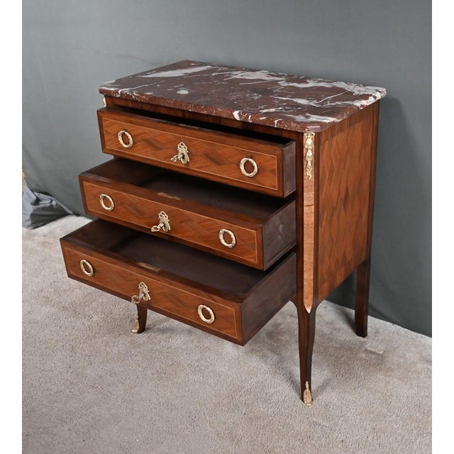 Louis XV Transitional Marquetry Commode, 20th Century For Sale - Image 3 of 18