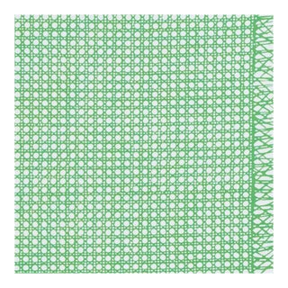 Schumacher X Vera Neumann Sugar Cane Fabric in Green For Sale