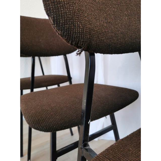 Vintage Dining Chairs with Brown Fabric from Stol Kamnik, 1970s, Set of 4 For Sale - Image 18 of 18