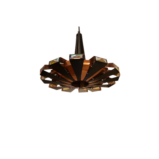 Vintage P236 Pendant Lamp in Black Metal and Copper by Werner Schou for Coronell Elektro, 1960s For Sale - Image 12 of 15