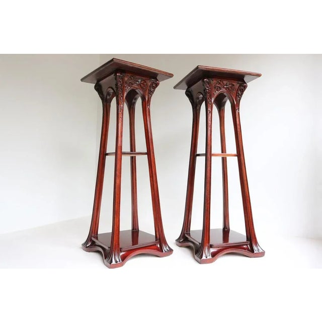 Art Nouveau Plant Stands / Pedestals by Louis Majorelle, France, 1907, Set of 2 For Sale - Image 6 of 13