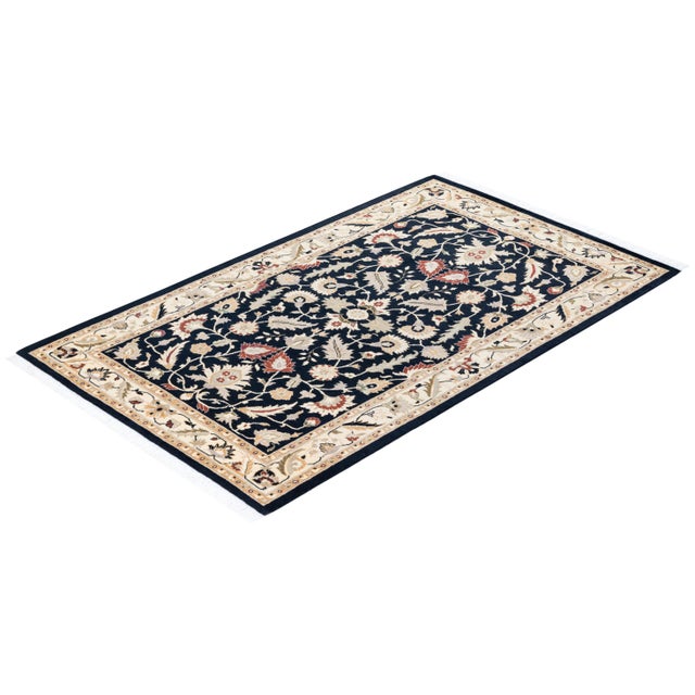 Black Mogul, One-of-a-Kind Hand-Knotted Area Rug - Black, 3' 2" x 5' 2" For Sale - Image 8 of 8