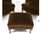Second half 20th century, carved wood frames with antiqued gilt surface, deep olive plush upholstery with loose serpentine...