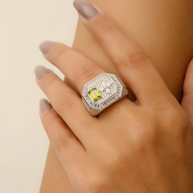 Men's Cadillac Bling Ring in 925 Sterling Silver Sparkling Zircons by Carat&her Size 8 For Sale - Image 4 of 12