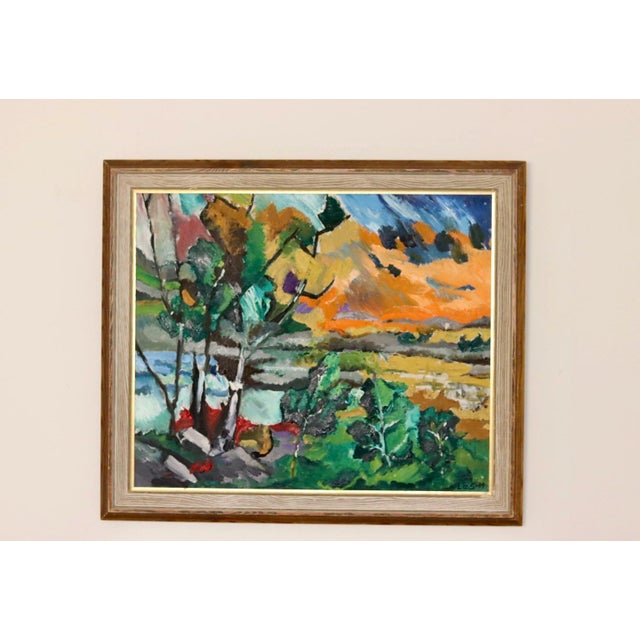 Liz S, Abstract Landscape, 1980s, Oil on Canvas, Framed For Sale - Image 11 of 11