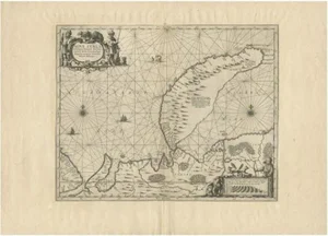 Antique Map of Nova Zembla by Janssonius, 1650
