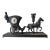 Vintage United Metal Goods Horse Carriage Clock & Lamp For Sale