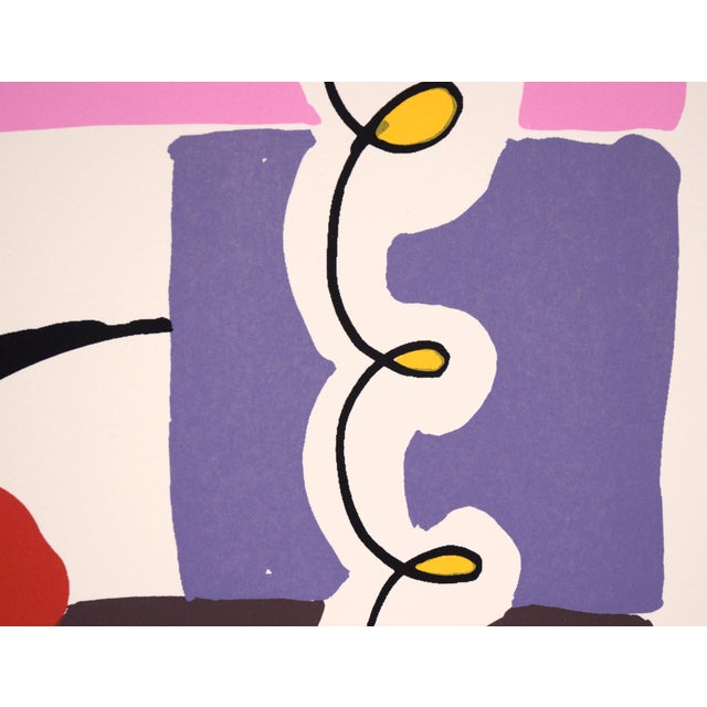 Pink 1980s "Pink Sky" Abstract Geometric Screen Print Numbered 7/30 by Harvey Daniels For Sale - Image 8 of 9