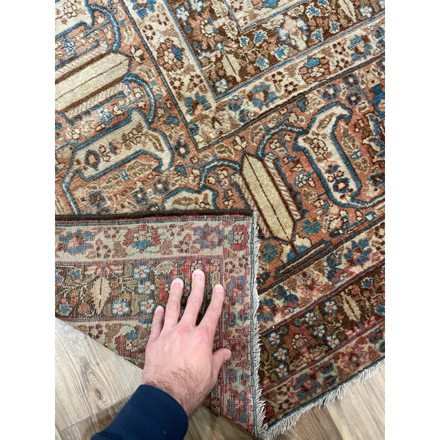 Palatial Antique Persian Hajijalili Tabriz Rug - 12 X 17 For Sale In Milwaukee - Image 6 of 12