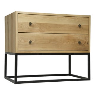 Downtown Side Table, Elm and Black Iron For Sale