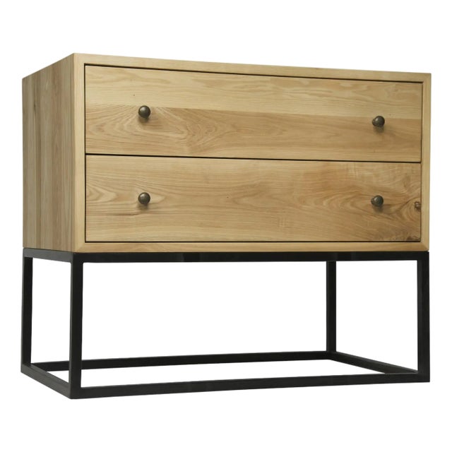 NOIR Downtown Side Table, Elm and Black Iron For Sale