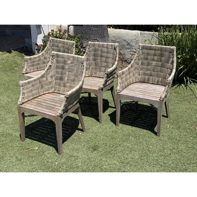 Terra Bordeaux Outdoor Dining Table Set, Outdoor For Sale In San Francisco - Image 6 of 12
