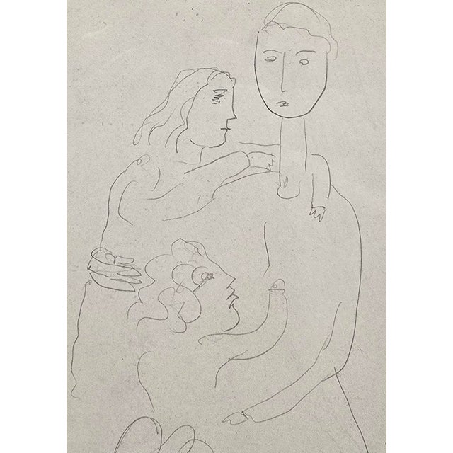 André Derain –Mother & Two Daughters –Original 1920s French Modernist Drawing For Sale In Los Angeles - Image 6 of 12