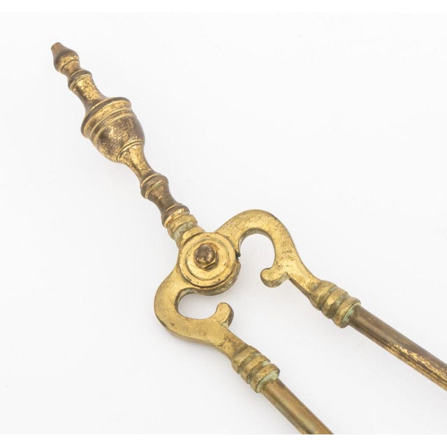 Federal Style Brass Fireplace Tools Set, 5 Pcs. For Sale - Image 12 of 15