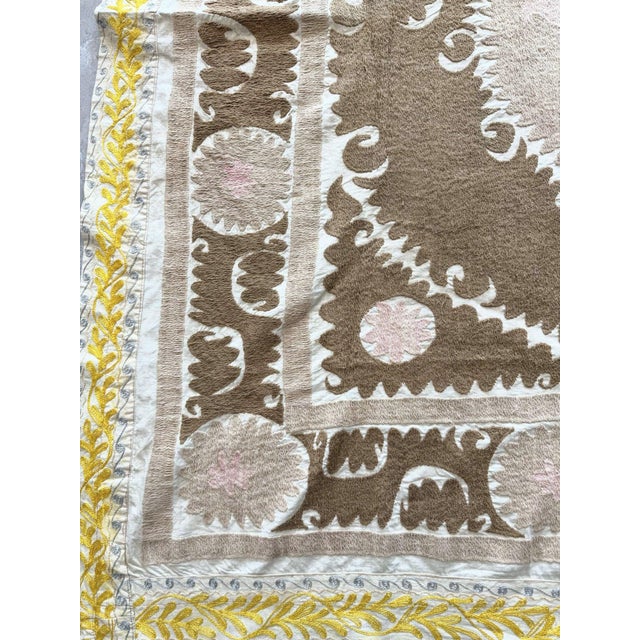 Decorative Vintage Central Asian Suzani Wall Hanging - 5'1'' X 5'4'' For Sale - Image 4 of 8
