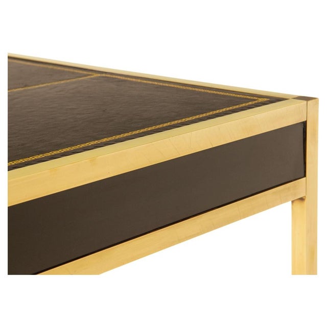 Mid-Century Brass & Leather Desk in the style of Maison Jansen, 1950s For Sale - Image 10 of 18