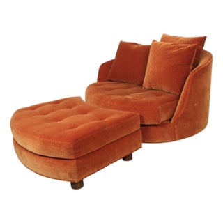 Mid 20th Century The "Giant Swivel Tub Chair" Attributed to Milo Baughman for Thayer Coggin For Sale