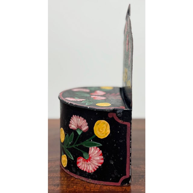 Vintage Wall-Mounted Tole Painted Metal Pocket For Sale - Image 9 of 13
