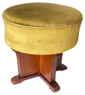 19th Century Stool in Wood and Fabric, England
