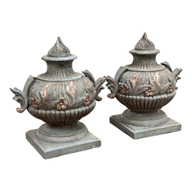 Neoclassical Style Decorative Faux Urns, Pair For Sale