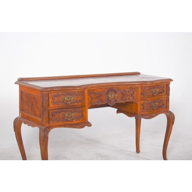 Wood Vintage Dressing Table in Carved Wood, 1920s For Sale - Image 7 of 12