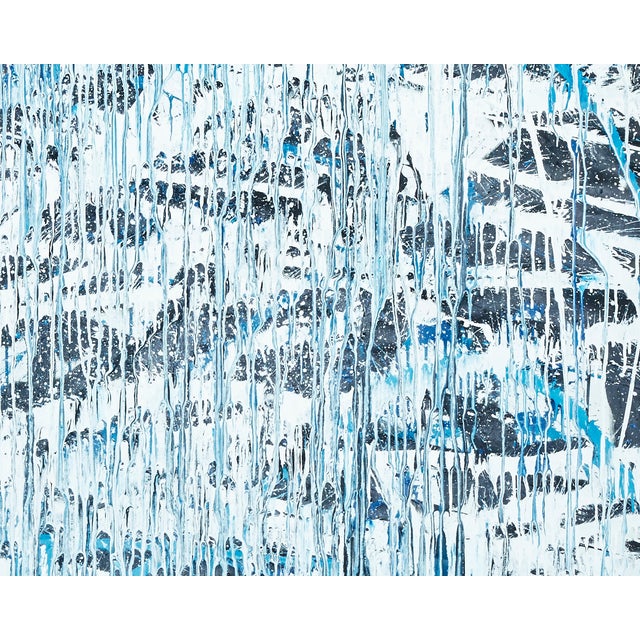 Blue "Trying to Be Colourful" Large Abstract Acrylic Painting by Simon Findlay For Sale - Image 8 of 8
