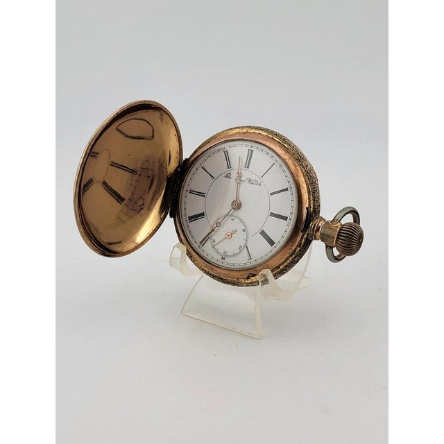 Late 19th Century 1890s The Plan Gold Plated Swiss Pocket Watch by David Perret W Glass Dome. For Sale - Image 5 of 13
