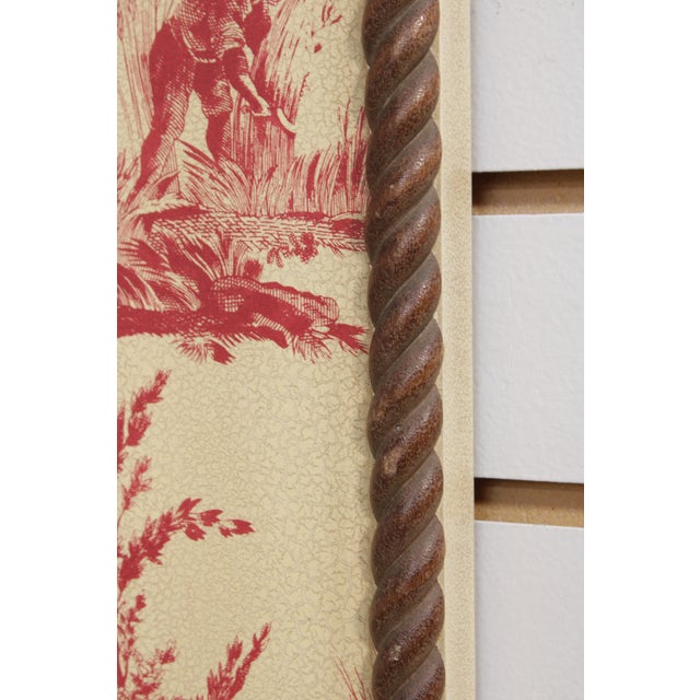 Chintz Crackle Painted Red and Cream Wall Mirror For Sale - Image 12 of 13