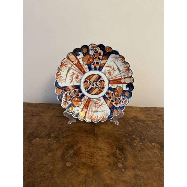 1900 - 1909 Antique Japanese Imari Scalloped Shaped Edge Plate, 1900s For Sale - Image 5 of 5