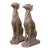 Pair of Vintage French Outdoor Weathered Carved Stone Greyhound Dog Sculptures For Sale