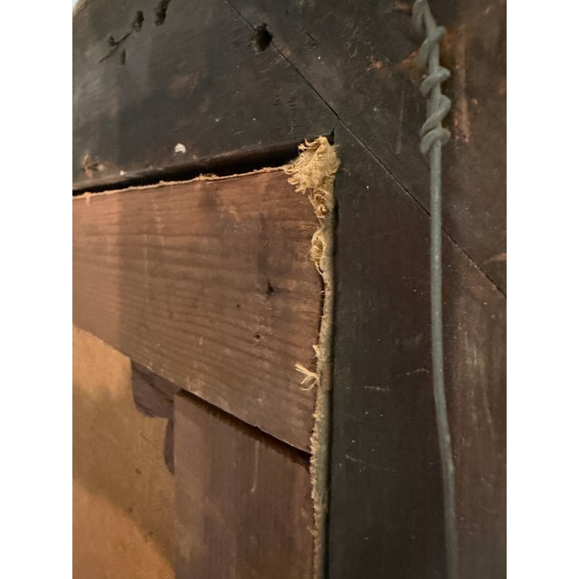 Brown Antique 1868 Oil Portrait Young Woman European Lady Gilt Frame 19th Century For Sale - Image 8 of 12